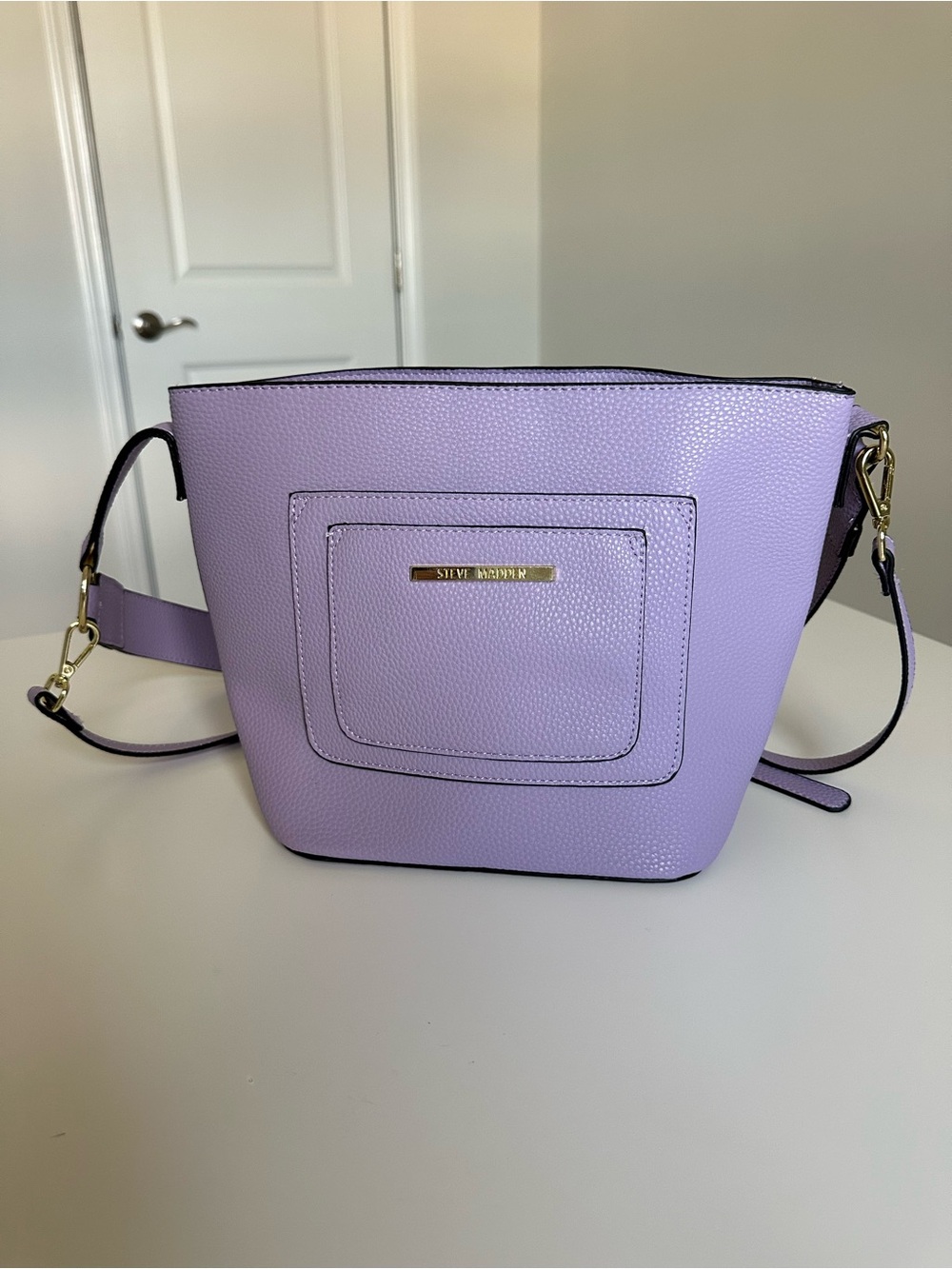 Steve Madden Lavender Crossbody Bag with Gold-Tone Detail Adjustable Strap